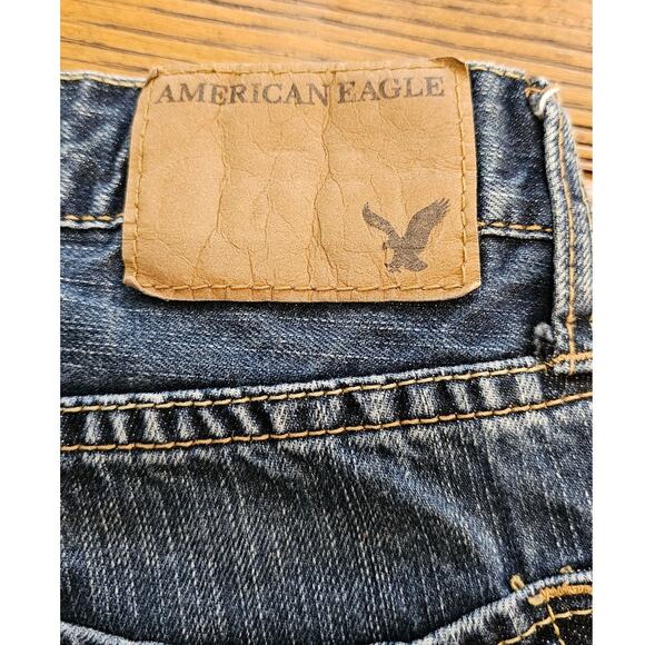 American Eagle Jeans Womens 6 W26 Blue Low Rise Bootcut Distressed Denim Jean - Picture 3 of 8